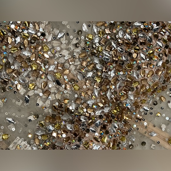 Jovani - Bejeweled Long Sleeve Illusion Scoop Neck Sheath Dress - Picture 4 of 6